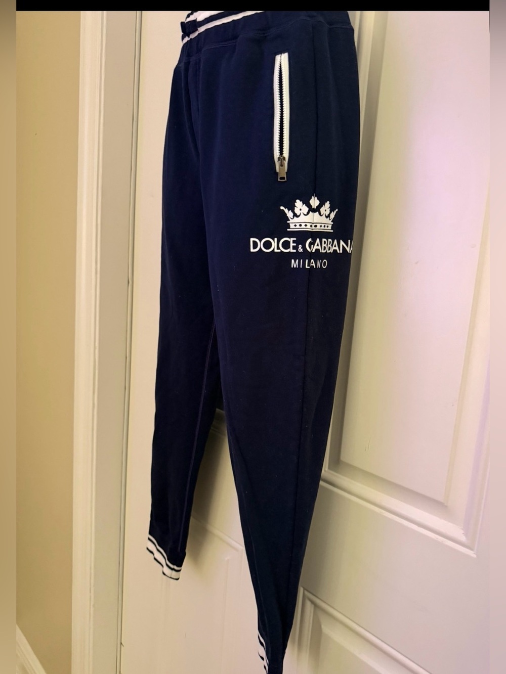 Authentic Dolce & Gabbana Kids Navy Logo Jogger Pants